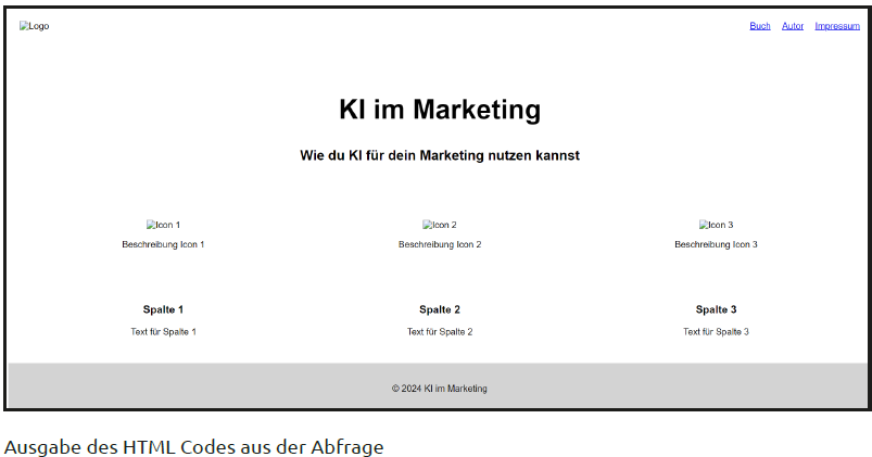 Landingpages mit KI - Wireframe